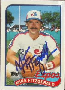 Mike Fitzgerald Autographed 1989 Topps Tiffany #23 Montreal Expos Card 