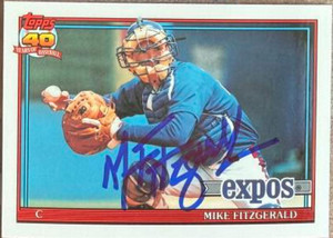 Mike Fitzgerald Autographed 1991 Topps Tiffany #317 Montreal Expos Card