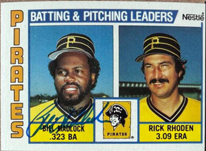 Bill Madlock Autographed 1984 Topps Nestle #696 Pittsburgh Pirates Signed Card
