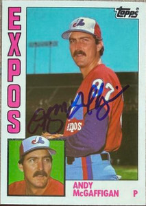 Andy McGaffigan Autographed 1984 Topps Traded Tiffany #78T Montreal Expos Card