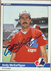 Andy McGaffigan Autographed 1984 Fleer Update #U-78 Montreal Expos Card