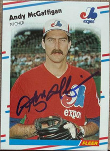 Andy McGaffigan Autographed 1988 Fleer #190 Montreal Expos Card