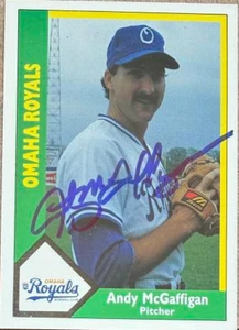 Andy McGaffigan Autographed 1990 CMC #185 Omaha Royals Card