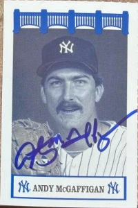 Andy McGaffigan Autographed 1992 The Wiz New York Yankees of the '80's SGA #NNO 