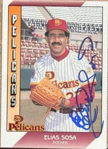 Elias Sosa Autographed 1991 Pacific Senior League #137 St. Petersburg Pelicans Card