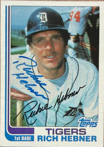 Richie Hebner Autographed 1982 Topps #603 Detroit Tigers Card 