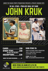 John Kruk Autograph All Other Items