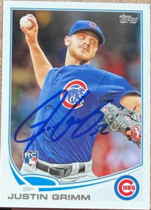 Justin Grimm Autographed 2013 Topps Update #US17 Chicago Cubs RC
