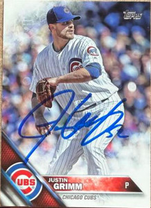 Justin Grimm Autographed 2016 Topps Update #US276 Chicago Cubs Card