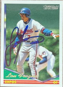 Lou Frazier Autographed 1994 Topps Gold #192 Montreal Expos Card