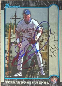 Fernando Seguignol Autographed 1999 Bowman International #205 Montreal Expos Card