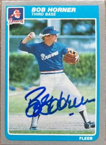 Bob Horner Autographed 1985 Fleer #328 Atlanta Braves Card