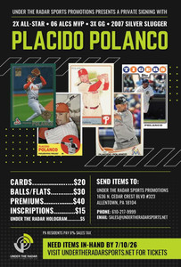 Placido Polanco Autograph Flat Items and Baseballs