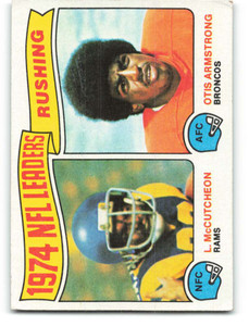1975 Topps #1 Lawrence McCutcheon/Otis Armstrong 1974 Rushing Leaders VG  Los Angeles Rams/Denver Broncos 