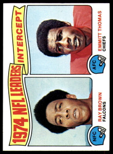 1975 Topps #5 Ray Brown/Emmitt Thomas 1974 Interception Leaders VG  Atlanta Falcons/Kansas City Chiefs 
