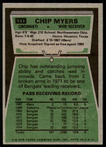 1975 Topps #141 Chip Myers VG  Cincinnati Bengals 