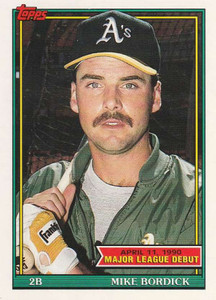 1991 Topps 1990 Debut #19 Mike Bordick NM-MT Oakland Athletics 