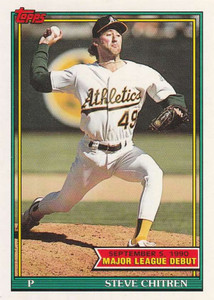 1991 Topps 1990 Debut #31 Steve Chitren NM-MT Oakland Athletics 