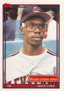 1991 Topps 1990 Debut #33 Alex Cole NM-MT Cleveland Indians 