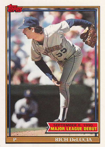 1991 Topps 1990 Debut #38 Rich DeLucia NM-MT Seattle Mariners 