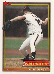 1991 Topps 1990 Debut #40 Mark Dewey NM-MT San Francisco Giants 