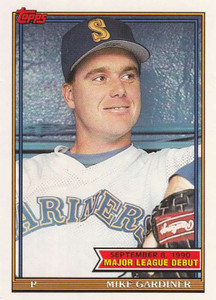 1991 Topps 1990 Debut #52 Mike Gardiner NM-MT Seattle Mariners 