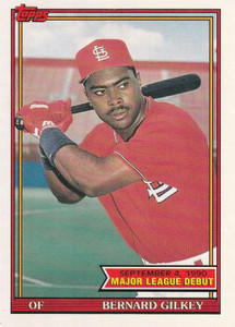 1991 Topps 1990 Debut #53 Bernard Gilkey NM-MT St. Louis Cardinals 