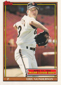 1991 Topps 1990 Debut #61 Eric Gunderson NM-MT San Francisco Giants 