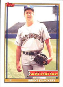 1991 Topps 1990 Debut #78 Brent Knackert NM-MT Seattle Mariners 