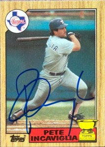 Pete Incaviglia Autographed 1987 Topps Tiffany #550 Texas Rangers Card