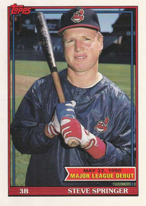1991 Topps 1990 Debut #147 Steve Springer NM-MT Cleveland Indians 