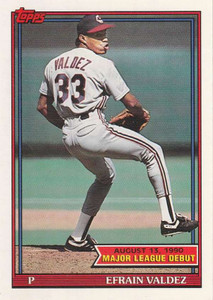 1991 Topps 1990 Debut #156 Efrain Valdez NM-MT Cleveland Indians 