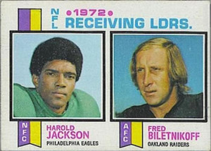 1973 Topps #3 Harold Jackson/Fred Biletnikoff 1972 Receiving Leaders VG Philadelphia Eagles/Oakland Raiders 