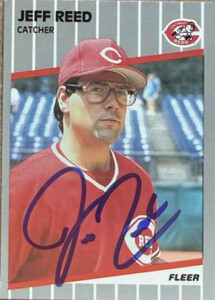 Jeff Reed Autographed 1989 Fleer GLOSSY #167 Cincinnati Reds Card