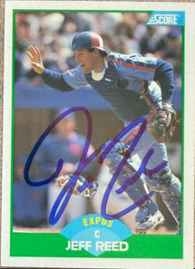 Jeff Reed Autographed 1989 Score #99 Montreal Expos Card