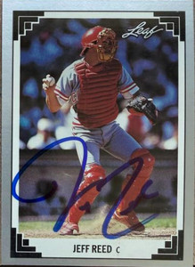 Jeff Reed Autographed 1991 Leaf #102 Cincinnati Reds Card
