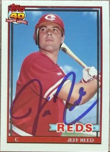 Jeff Reed Autographed 1991 Topps TIFFANY #419 Cincinnati Reds Card