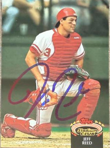 Jeff Reed Autographed 1992 Stadium Club #487 Cincinnati Reds Card