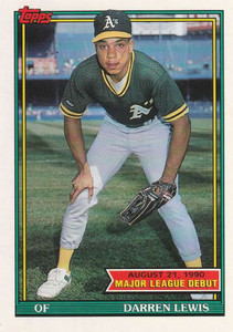 1991 Topps 1990 Debut #87 Darren Lewis NM-MT Oakland Athletics 