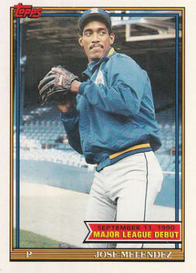 1991 Topps 1990 Debut #106 Jose Melendez NM-MT Seattle Mariners 