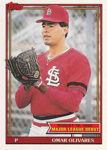 1991 Topps 1990 Debut #118 Omar Olivares NM-MT St. Louis Cardinals 