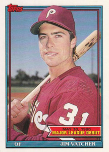 1991 Topps 1990 Debut #159 Jim Vatcher NM-MT Philadelphia Phillies 