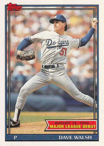 1991 Topps 1990 Debut #162 Dave Walsh NM-MT Los Angeles Dodgers 