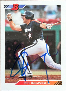 Pete Incaviglia Autographed 1992 Bowman #43