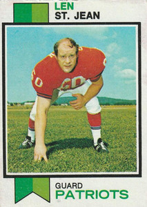 1973 Topps #168 Len St. Jean VG New England Patriots 