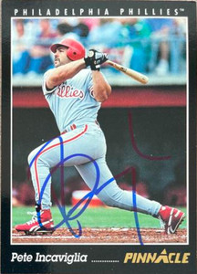 Pete Incaviglia Autographed 1993 Pinnacle #492