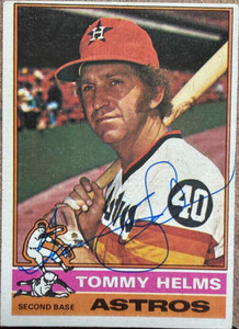 Tommy Helms Autographed 1976 Topps #583 Houston Astros Card 