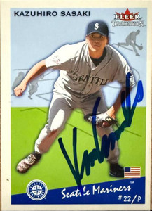 Kazuhiro Sasaki Autographed 2002 Fleer Tradition #345 Seattle Mariners Card Jsa Auth