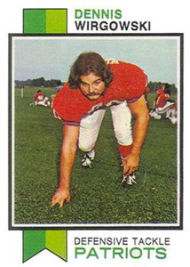 1973 Topps #249 Dennis Wirgowski VG New England Patriots 