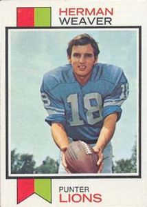 1973 Topps #279 Herman Weaver VG Detroit Lions 